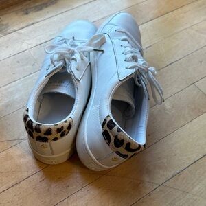 Kate Spade White Sneakers with Leopard Detail